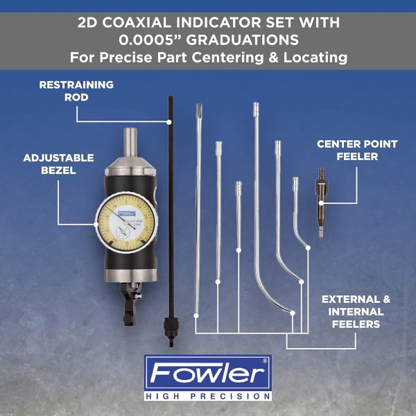 Fowler Coaxial Indicator 52-710-025-0, 0.250 in Range, 0.0002 Accuracy-1