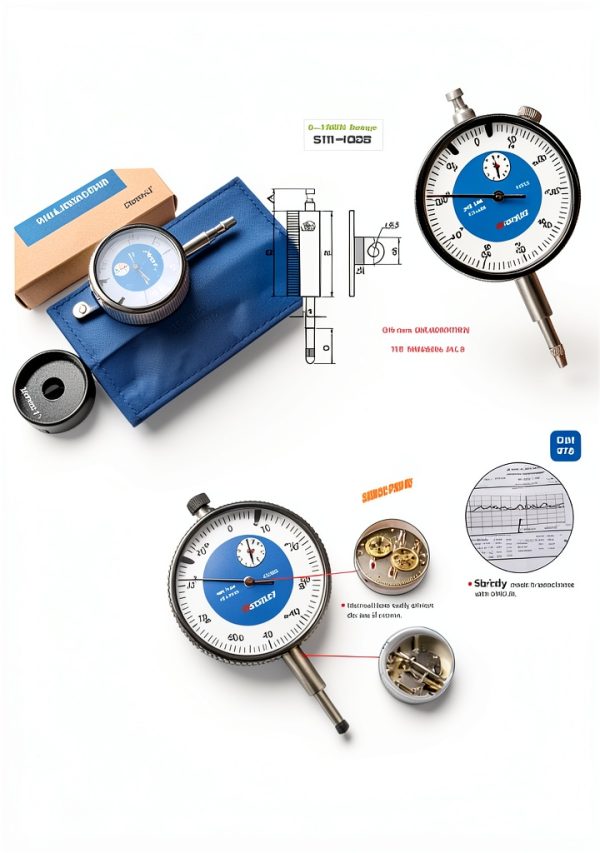 Dial Indicator HHIP Pro Series 4400-0003 0-.250" 3/8" Stem Satin-5